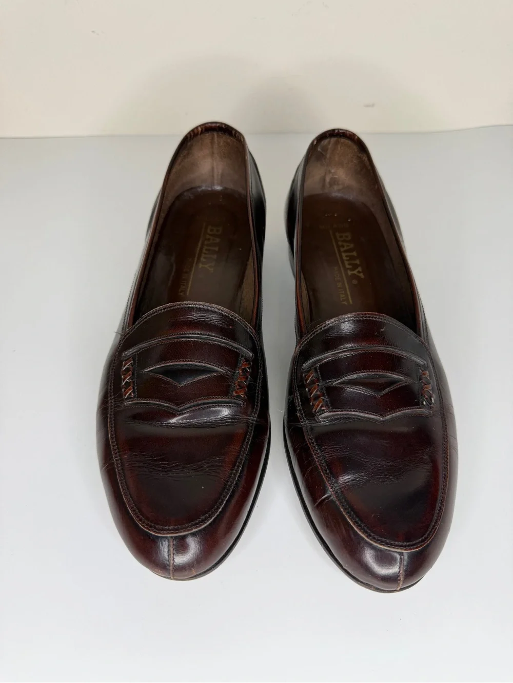 Bally Penny Loafers Dress Shoes Men’s Size 9M Brown Leather Made In Italy